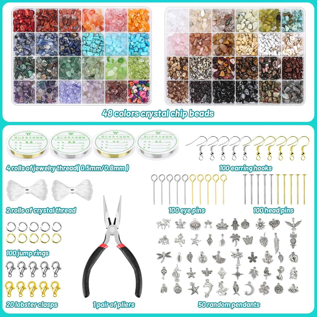 paxcoo 2278pcs crystal beads for jewelry making supplies, close-up detail