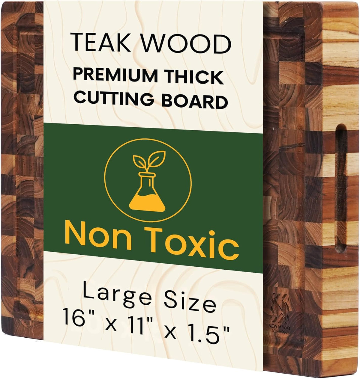 teak wood end grain cutting board 16 x, main product view
