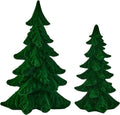 dn deconation flocked christmas tree figurines, green velvet, main product view
