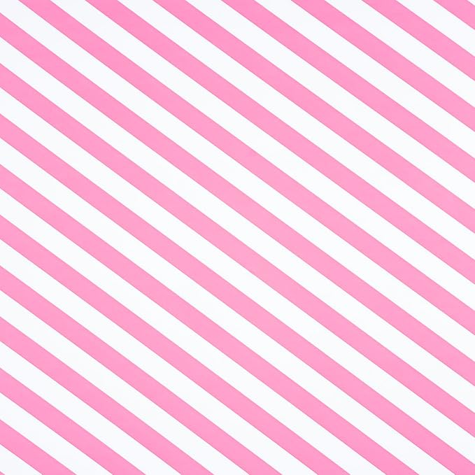 WRAPAHOLIC Reversible Wrapping Paper - Mini Roll - 17 Inch x 33 Feet - Pink and Stripes Design for Birthday, Wedding, Baby Shower, Holiday