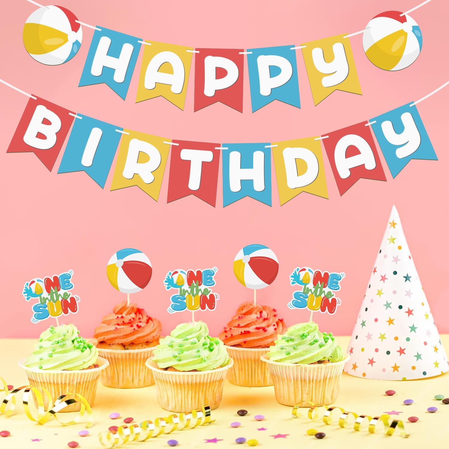 24 Pack One In The Sun Cupcake Toppers, One In The Sun Birthday Decorations | Birthday Party Decorations Cupcake Picks Baby Shower Hawaii Beach Pool Theme Birthday Party Supplies