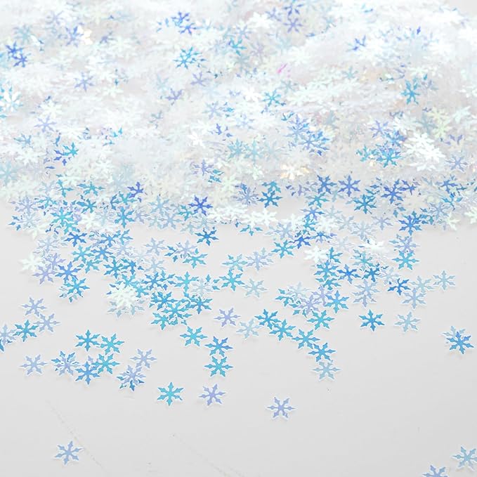 2000pcs/50g Christmas Snowflakes Confetti Decorations,Iridescent Snowflake Table Confetti Glitter Snowflake Sequins for Winter Wonderland Party Home Decoration