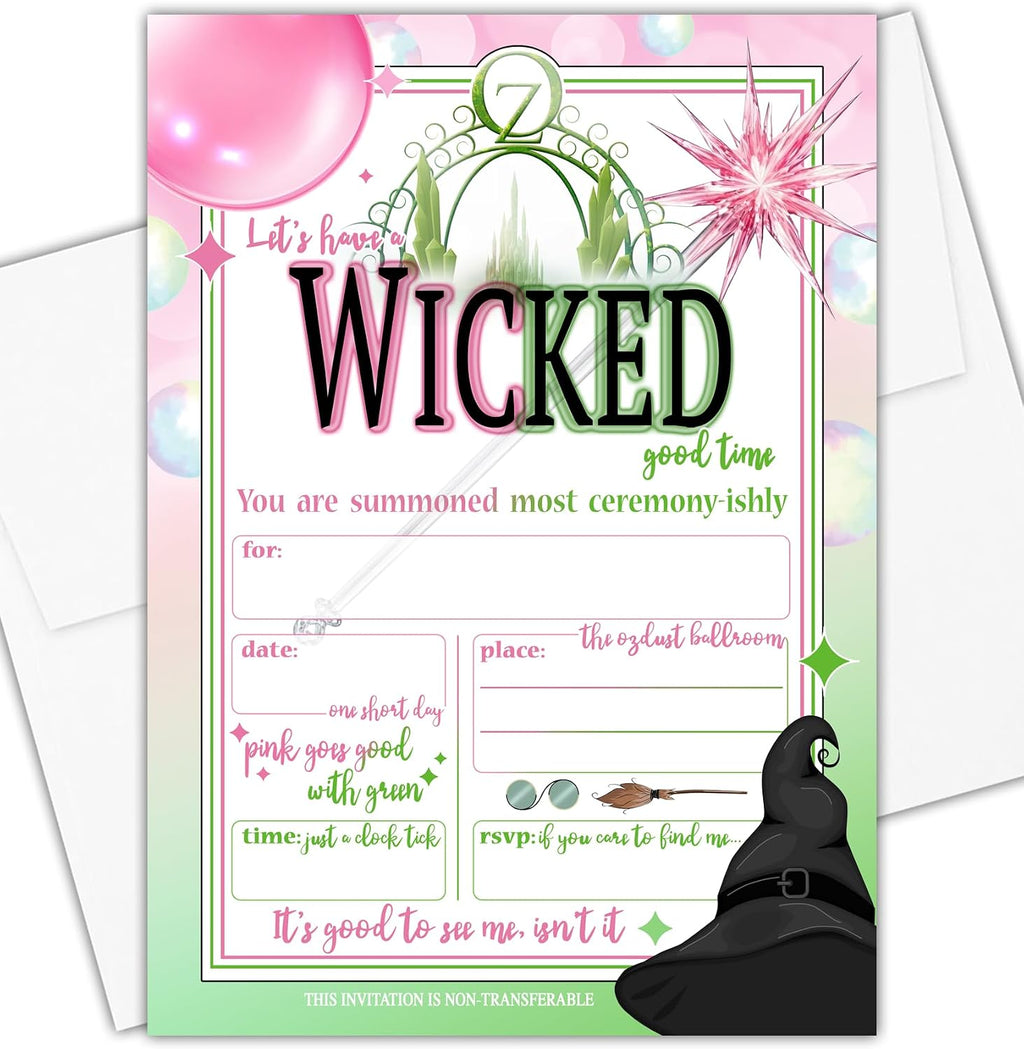 Baby Fresh Designs Let's Have a Wicked Good Time - Birthday Invitations - Viewing Party Invites - Set of 15 with envelopes
