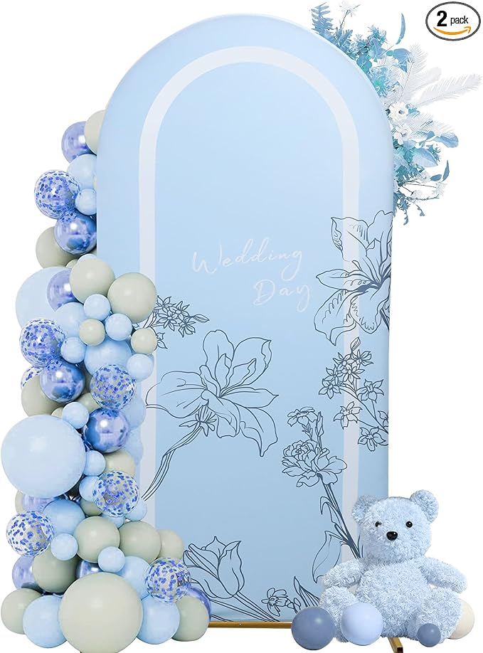 Wedding Arch Cover 6.6FT Spandex Arch Backdrop Cover Stretchy Backdrop for Wedding Birthday Party Decoration Baby Shower