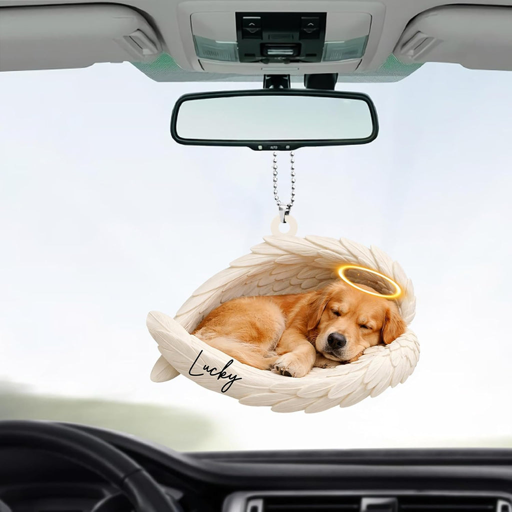 Personalized Dog Memorial Acrylic Car Ornament Custom Photo Pet Memorial Ornament with Dog Name – Personalized Pet Memorial Ornament Photo Memorial Christmas Ornament