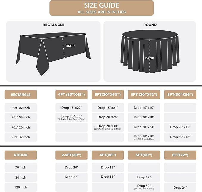Fitable 8 Pack Table Cloth Rectangle Table: Stain and Wrinkle Resistant Tablecloth Rectangular, Washable Polyester Tablecloths for Wedding Party Dining Banquet Event Catering(Navy, 70x108 Inch)