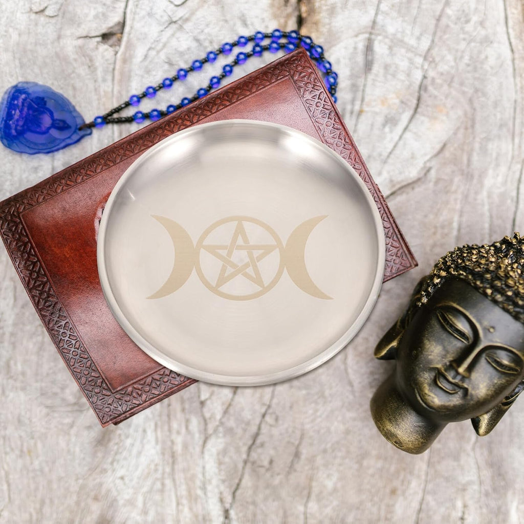 COHEALI Altar Plate Candle Holder Ritual Burning Incense Burner Offering Bowl Decorative Tealight Tray Witchcraft Wiccan Tarot Supplies