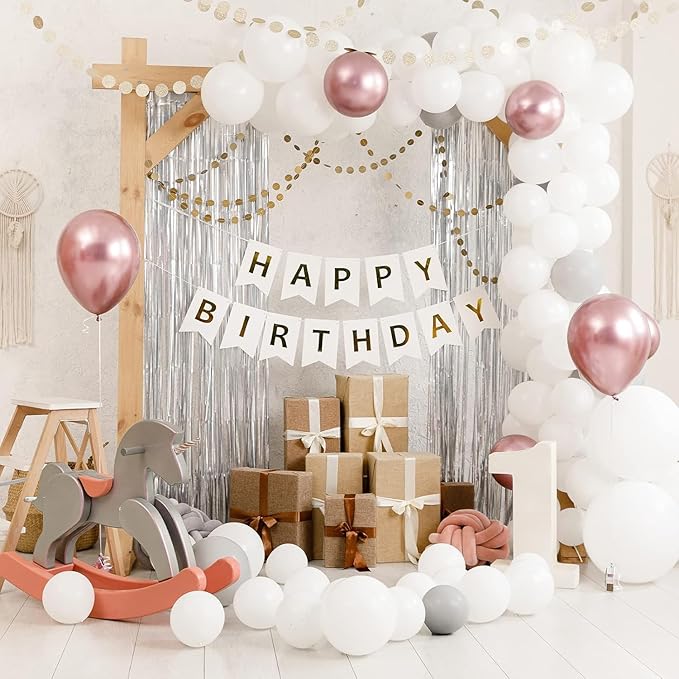 Crosize 8 Pack 3.3 x 9.9 ft Sliver Foil Fringe Curtains Party Decorations, Sliver Tinsel Curtain Backdrop for Parties, Door Streamers, Glitter Streamer Backdrop for Birthday Decoration