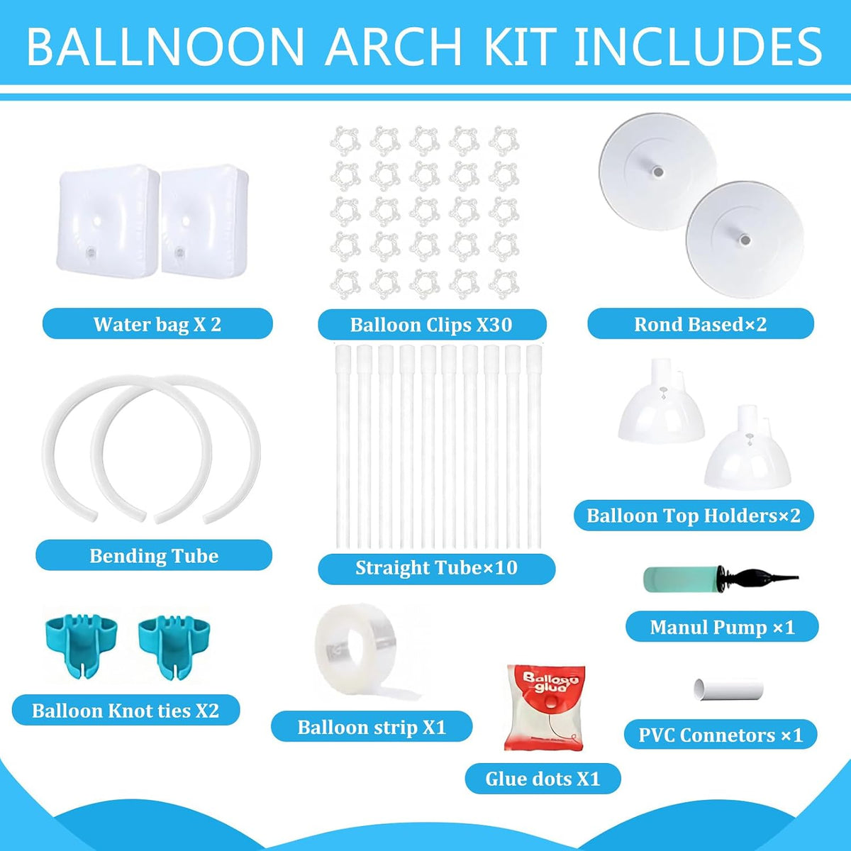 balloon arch stand kit for party backdrop decoration, close-up detail