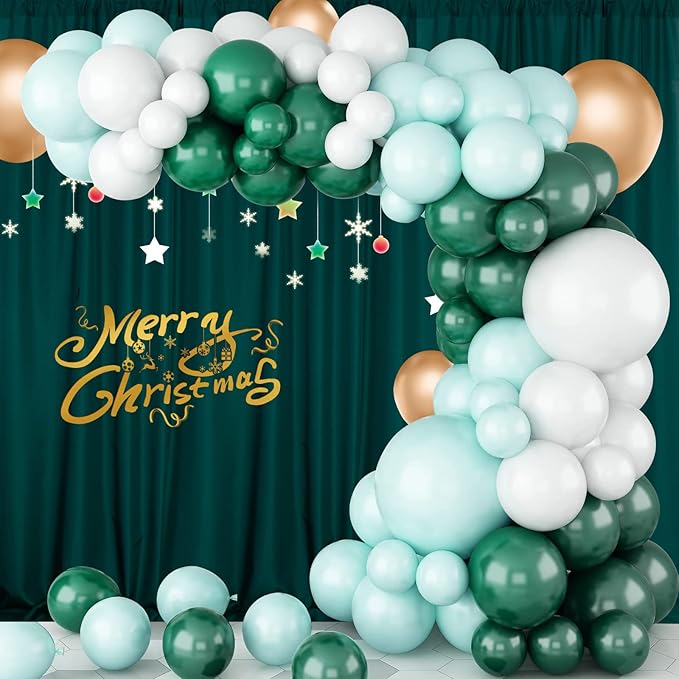 MYSKY HOME 10ft x 8ft Green Backdrop Curtains for Parties, Weddings, Stage, Baby Showers, Birthdays - 5ft x 8ft, 2 Panels