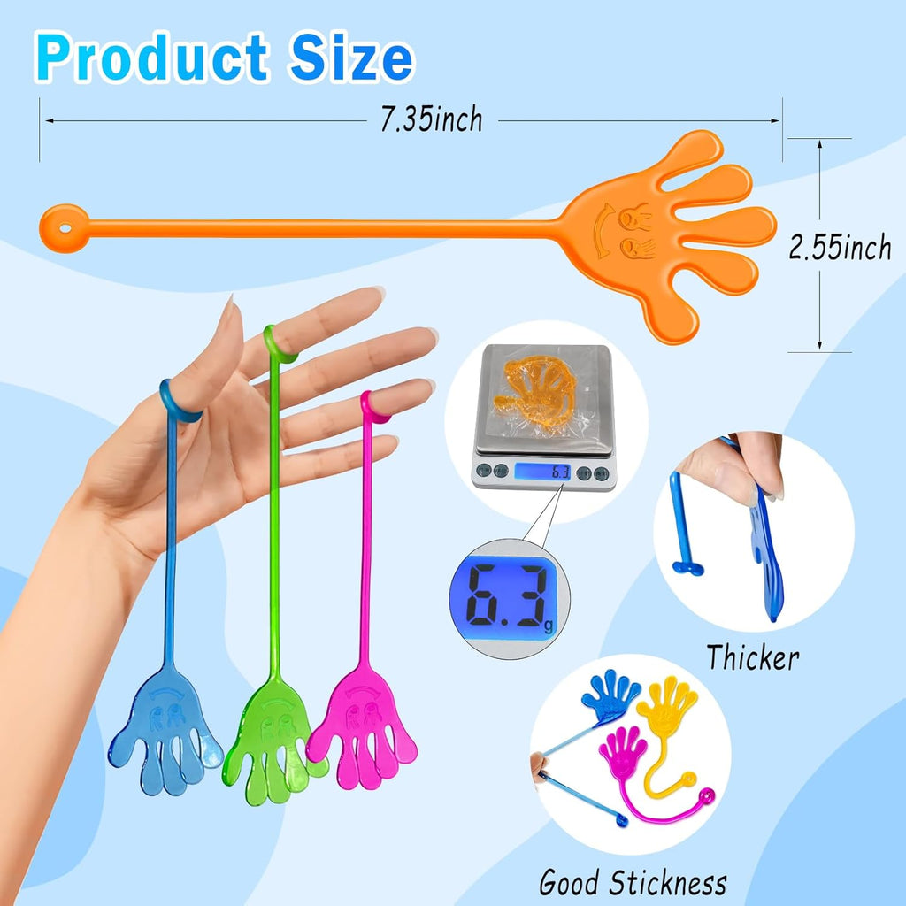 Sticky Hands Bulk 48 PCS Party Favors for Kids 4-8 8-12 Stretchy Sticky Hand Toy Goodie Bag Stuffers Filler Treasure Box Toys Classroom Prizes Back to School Gifts for Students Birthday Party Supplies