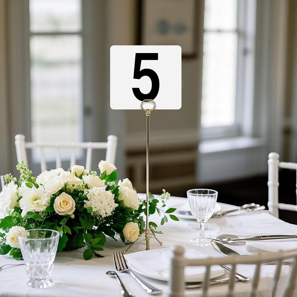100 Pcs Table Numbers 1-100, Plastic Double Sided Table Number Cards, 4x3.7 Inch Number Signs for Wedding, Restaurant, Reception, Party, Anniversary, Event