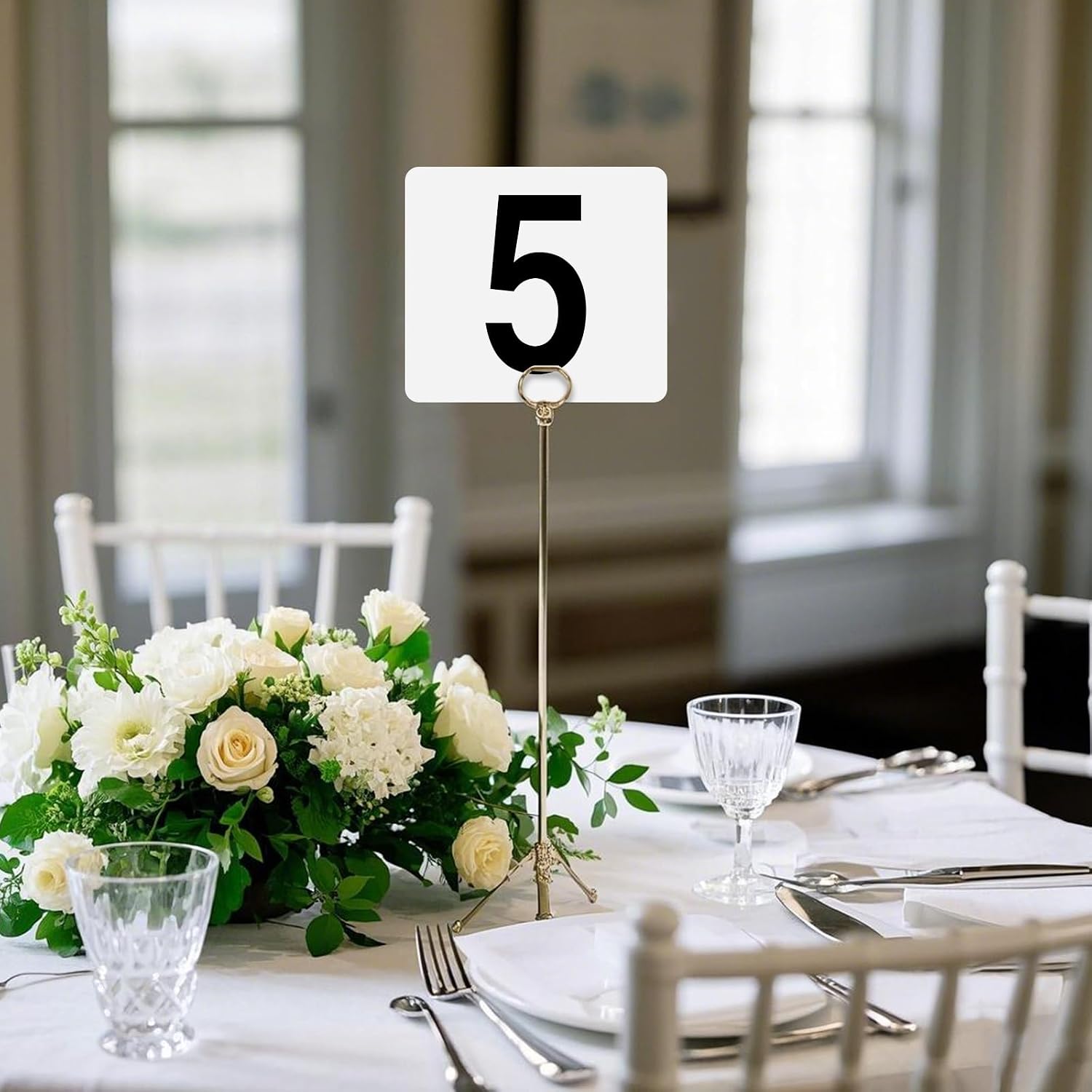 100 Pcs Table Numbers 1-100, Plastic Double Sided Table Number Cards, 4x3.7 Inch Number Signs for Wedding, Restaurant, Reception, Party, Anniversary, Event