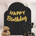 WEERRW Wedding Arch Cover Black Spandex Fitted Set of 3 Balloon Arch Stand Covers Round Top Chiara Stretchy Backdrop for Birthday Party Baby Shower Banquet Decoration (6FT, 6.6FT, 7.2FT)