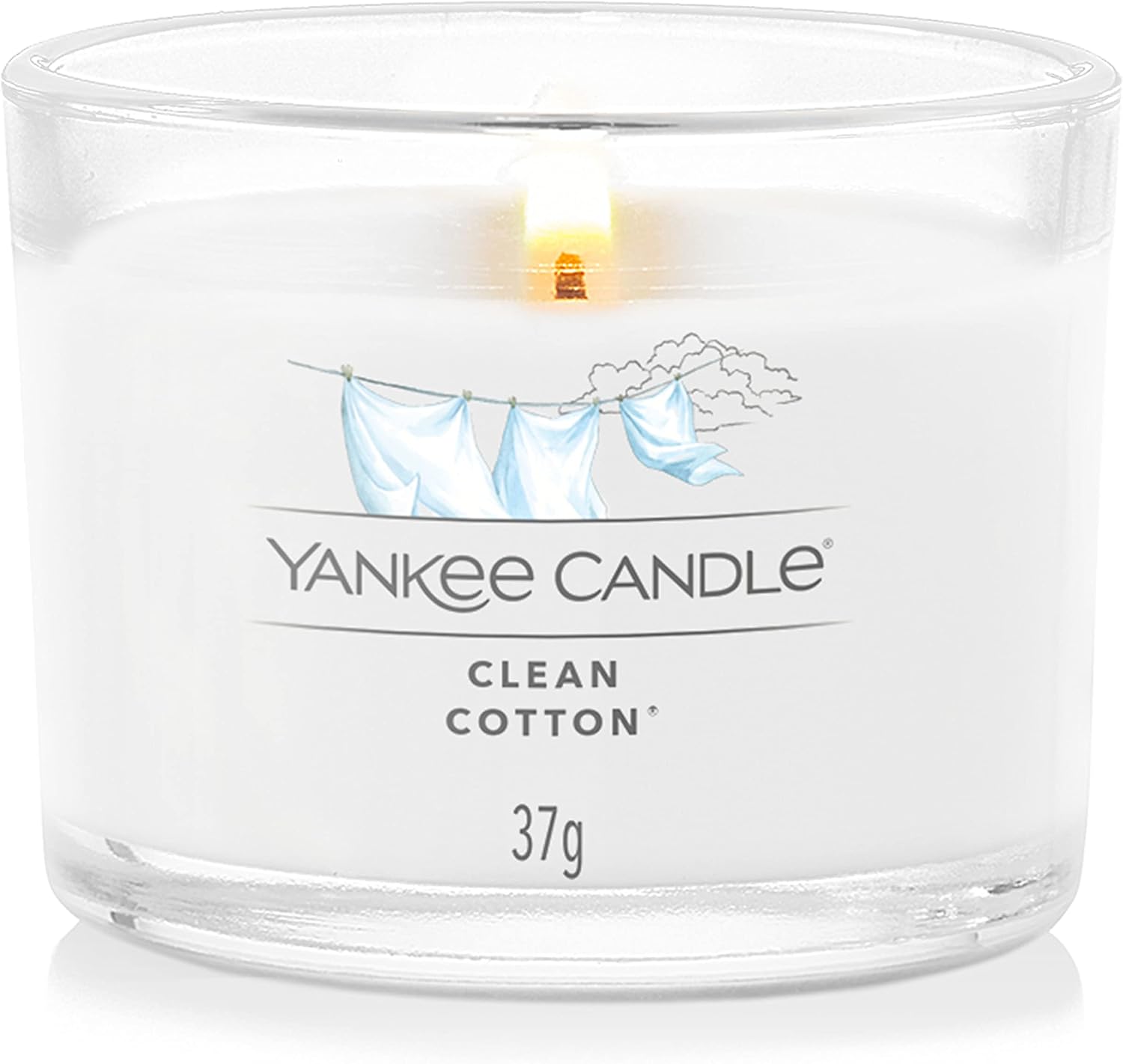 Yankee Candle Scented Candles Gift Set, Clean Cotton Filled Votive Candles, Soy Blend Wax Mix, 3 Count