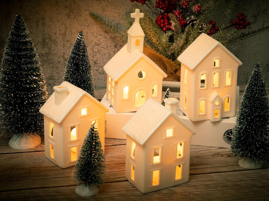 ztl 9pcs christmas village sets - 4 led, main product view