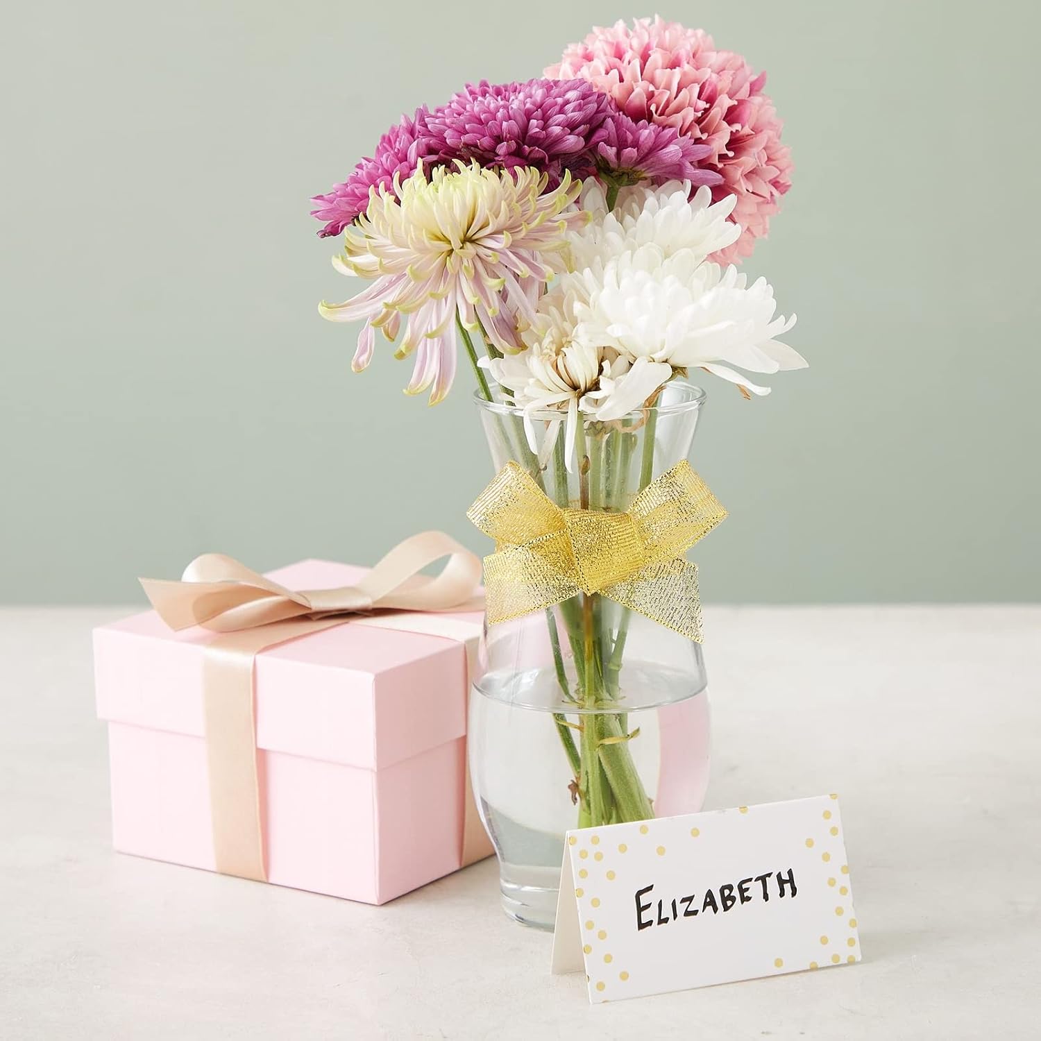 Best Paper Greetings Place Cards for Table Setting - 3.5 x 2 In Folded, 100 Pack, Gold Foil Polka Dots, 250gsm Paper - Place Card Holders & Food Tags for Weddings & Dinner Parties