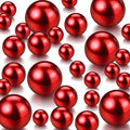 150 Pieces Vase Filler Faux Pearls Vase Makeup Beads No Hole Gloss Bead Mixed Sizes Round Pearl for Home Party Wedding Decor, 8/14/20 mm(Red)