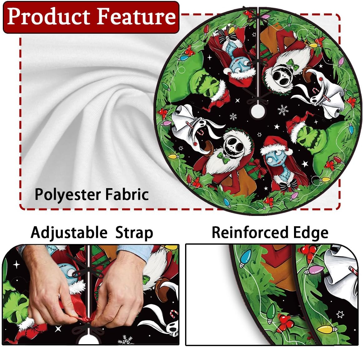Christmas Tree Skirt 48 Inch Tree Collar Holiday New Year Winter Xmas Tree Decor Christmas Decorations for Home Party