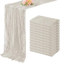 12 Pack Rose Brown Cheesecloth Table Runner 10FT Rustic Gauze Fabric Cheese Cloth Table Runner for Wedding Bridal Baby Shower Table Decor Boho Sheer Birthday Party Table Decorations 20 x 120 Inch Long