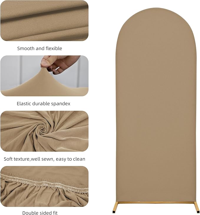 Wedding Arch Cover 7.2FT Arch Backdrop Cover Spandex Fitted Arch Cover for Round Top Chiara Backdrop Stand Covers for Wedding Birthday Party Baby Shower Banquet Ceremony Decoration