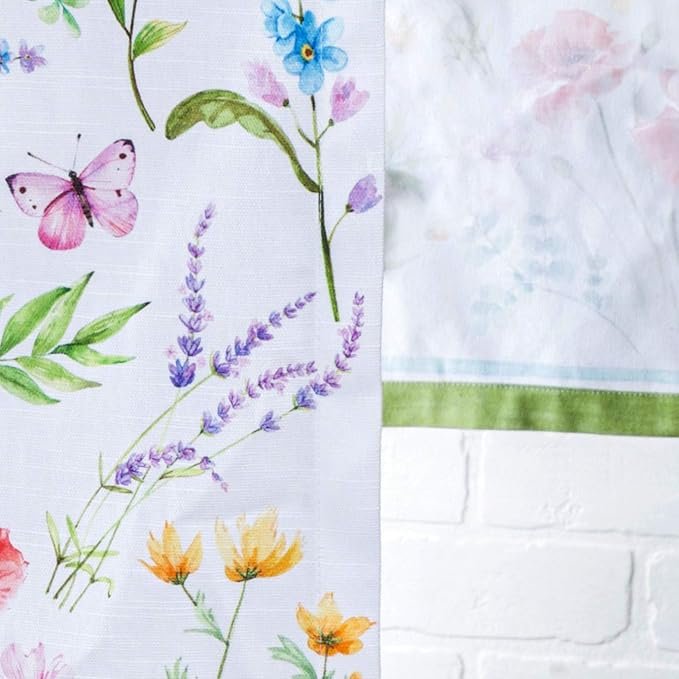 Maison d' Hermine Table Runner 100% Cotton Single Layer Table Runners 108 inches Long Decorative for Home Kitchen Dining Party Wedding Bridal Shower Spring Summer (Just Floral, 14.50" x 108")