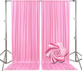10ft x 10ft Pink Backdrop Curtains for Parties, Fabric Satin Background Curtain with Rod Pockets for Weddings, Birthday, Baby Shower, Photography, Graduation Party Backdrop Drapes, 2 Panels