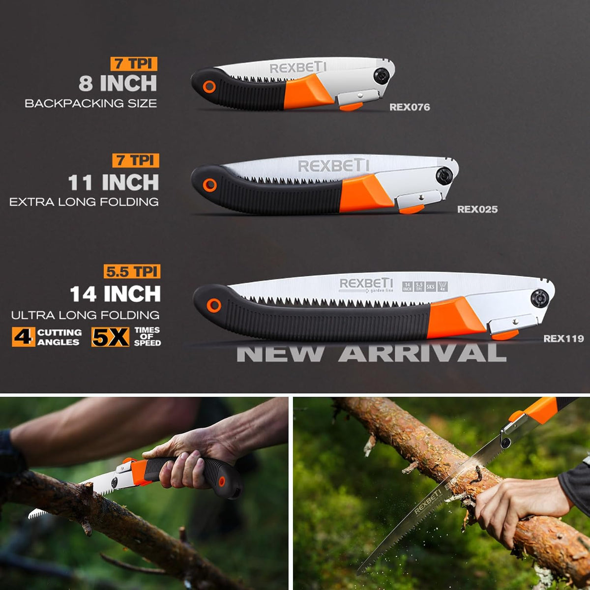 rexbeti 14-inch folding pruning saw, extra long hand, package contents