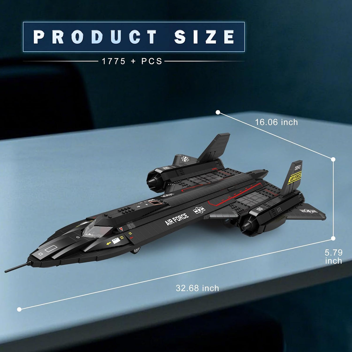 reobrix sr-71 blackbird building set, 1775 pcs military, package contents