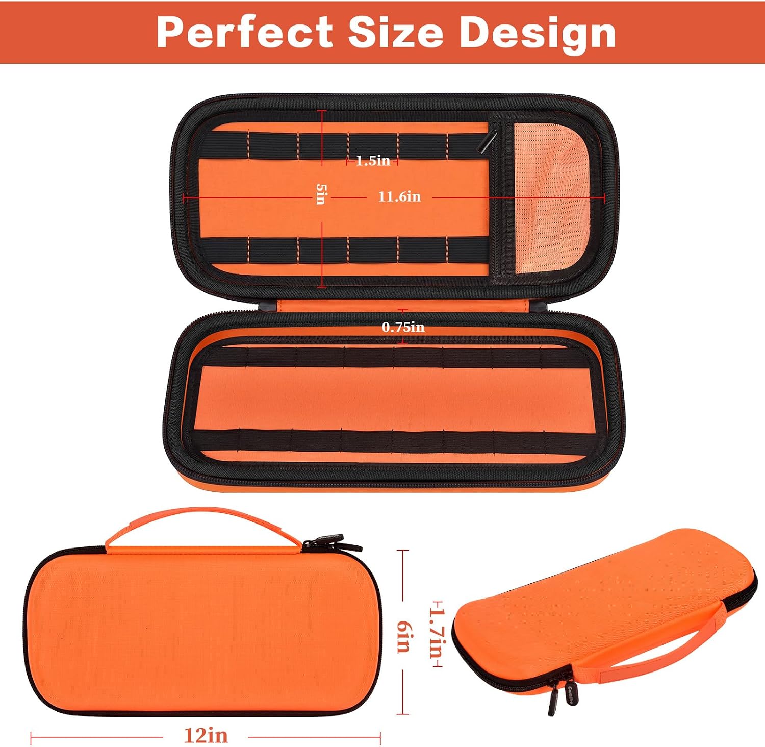 Finger Skateboard Case for TECH DECK Fingerboard Ultra DLX 14 Pack, Element Collectible Mini Skateboards Holder, Kids Toy Storage for Sticker Sheets, Wheels, Tool, Screws and Nut- Box Only, Orange
