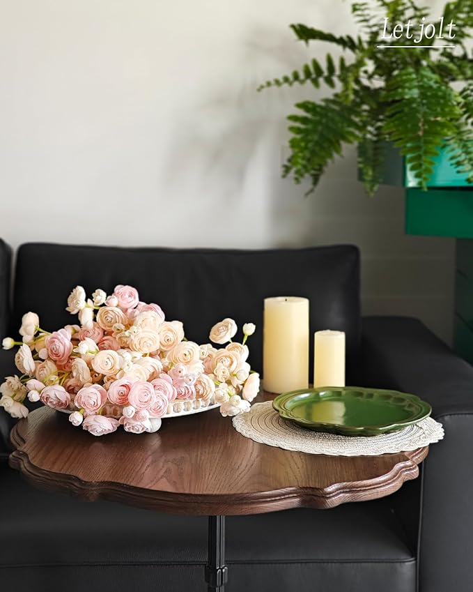Letjolt Ranunculus Artificial Flower Pink Silk Flowers Faux DIY Bouquet for Wedding Engagement Centerpieces Arrangements Bridal Shower Decorations Home Decor 18pcs