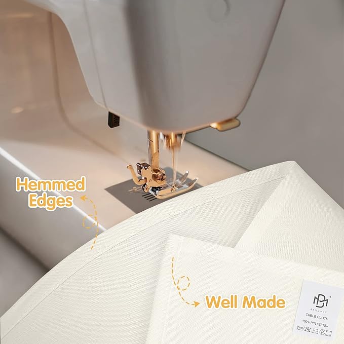 BRILLMAX 10 Pack Ivory Tablecloths 70 x 120 Inch for 6ft or 8ft Rectangle Tables - Rectangular Bulk Linen Polyester Fabric Washable Cloth Cover for Wedding Reception Banquet Birthday Party