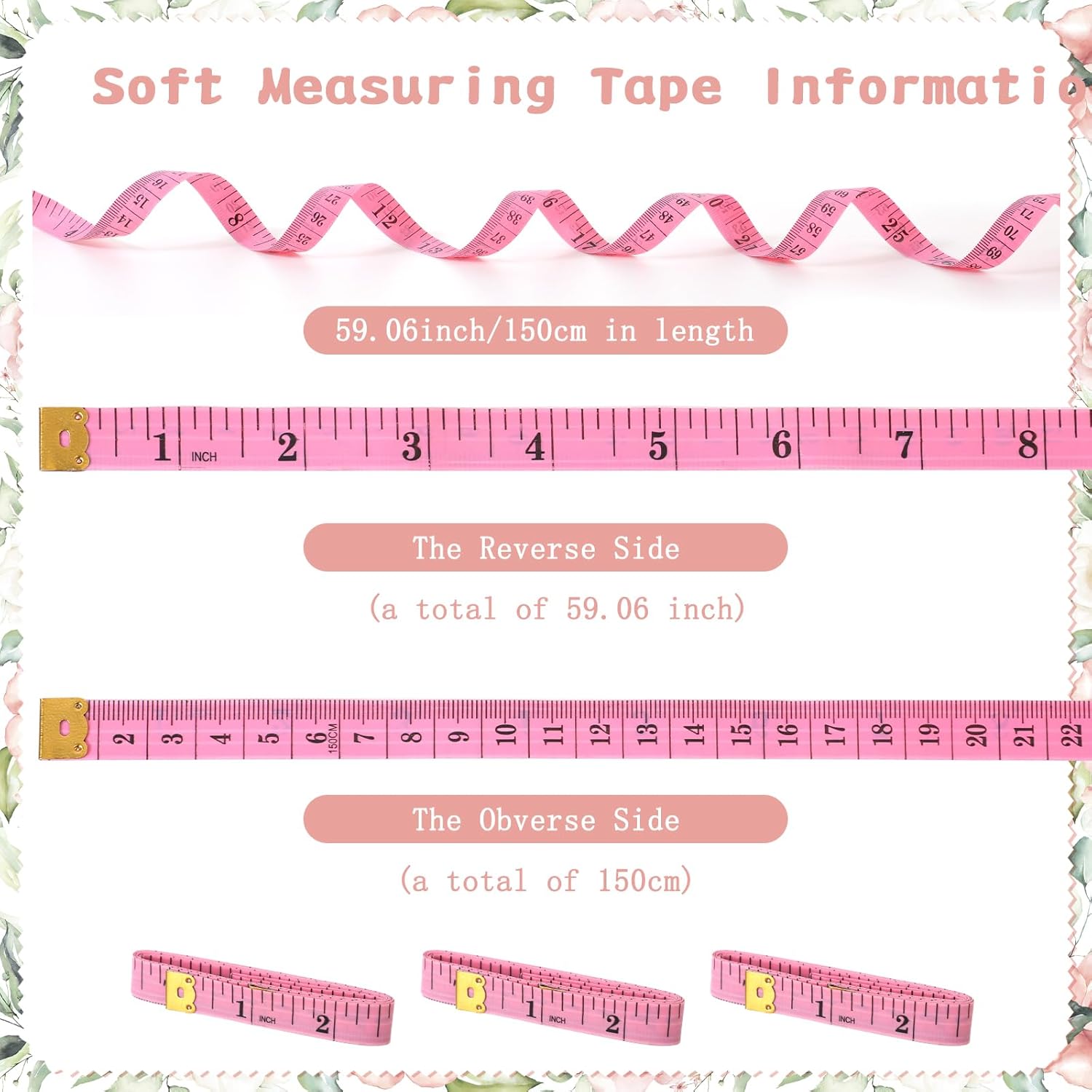 Sabary 64 Pcs Baby Shower Games Include How Big is Mommy's Belly Sign Measure Bump Game 50 Cards 10 Pencils 3 Measuring Tapes for Baby Shower Gender Reveal Party Supplies(Flower)