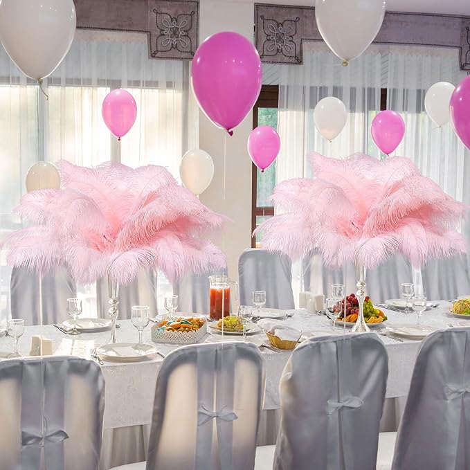 80 Pcs Large Natural Ostrich Feathers Plumes 14-16 Inch Bulk for DIY Crafts Wedding Party Centerpiece Vase