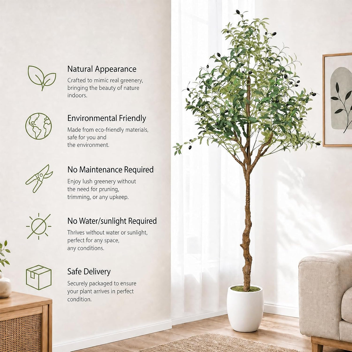 6ft artificial olive trees indoor large faux olive shown in use