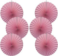 Pink Party Decorations,Pink Paper Decorations for Party,Baby Shower Decorations Party Paper Fans Bulk 16in,Schoolgirl Style Classroom Decor for Party 30 Color DIY Set （Pink）