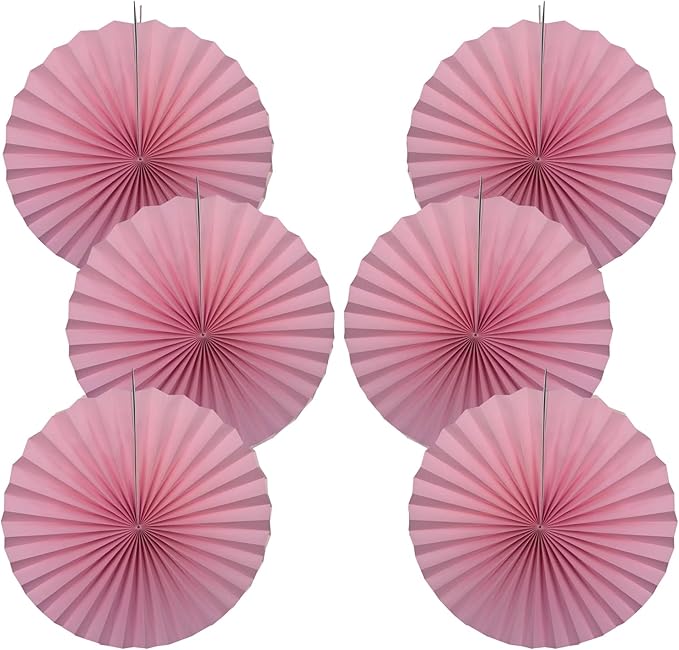 Pink Party Decorations,Pink Paper Decorations for Party,Baby Shower Decorations Party Paper Fans Bulk 16in,Schoolgirl Style Classroom Decor for Party 30 Color DIY Set （Pink）