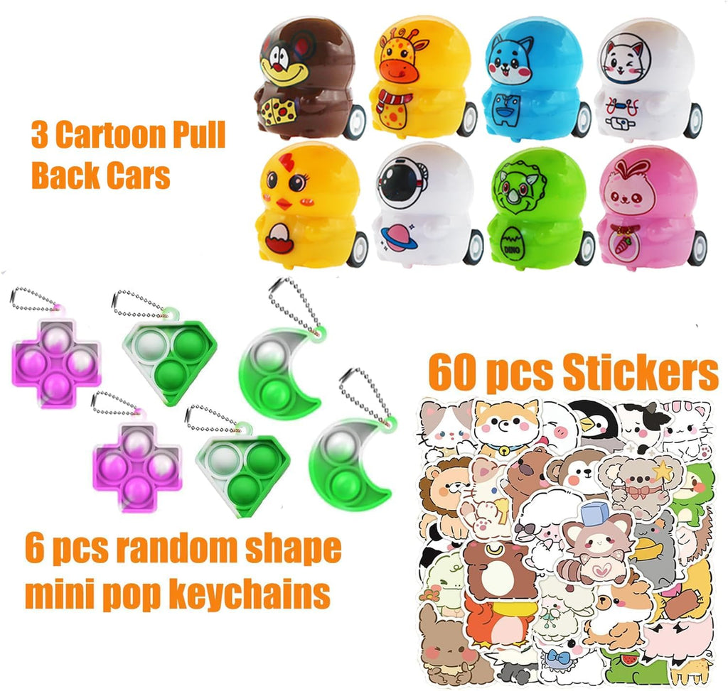 129 PCS Party Favors for Kids, Pop Fidget Treasure Box Toys, Classroom Prizes, Pinata Filler Goodie Bag Stuffers, Treasure Chest, Carnival Prize Box Toys for Boys Girls