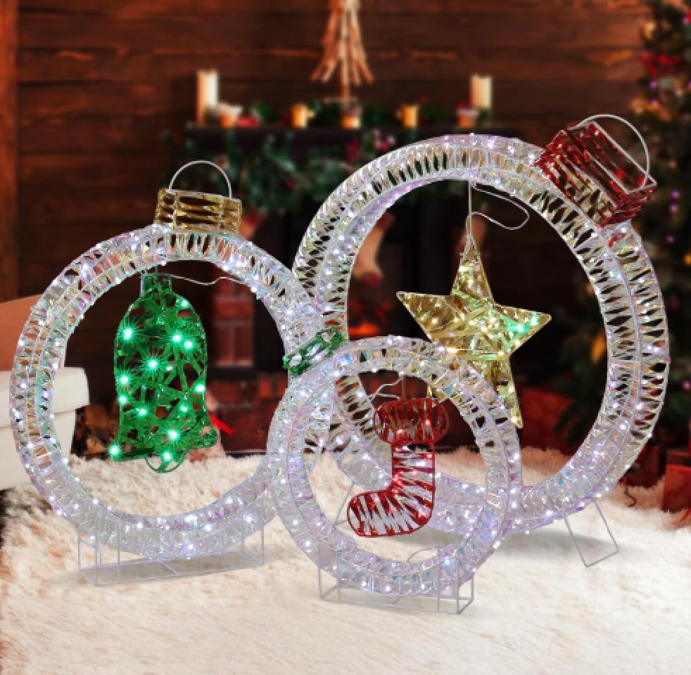 vingli set of 3 lighted iridescent cut out, main product view