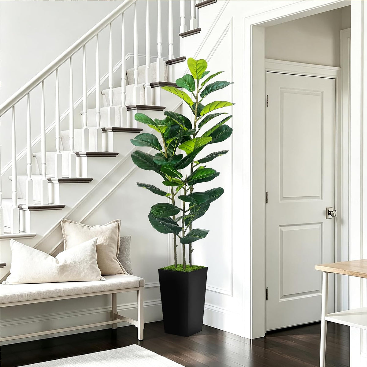 5ft artificial fiddle leaf fig tree in modern, view 9