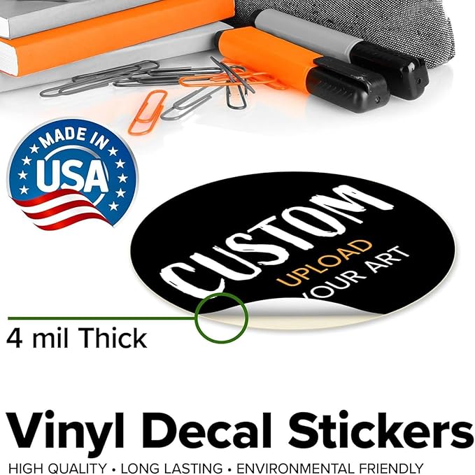 Custom Stickers for Weddings, Birthdays & Businesses - Personalized Labels with Your Logo - Waterproof, Fade and Heat Resistant - Pack of 100-1000 (Custom Image, 3.5 Inch)