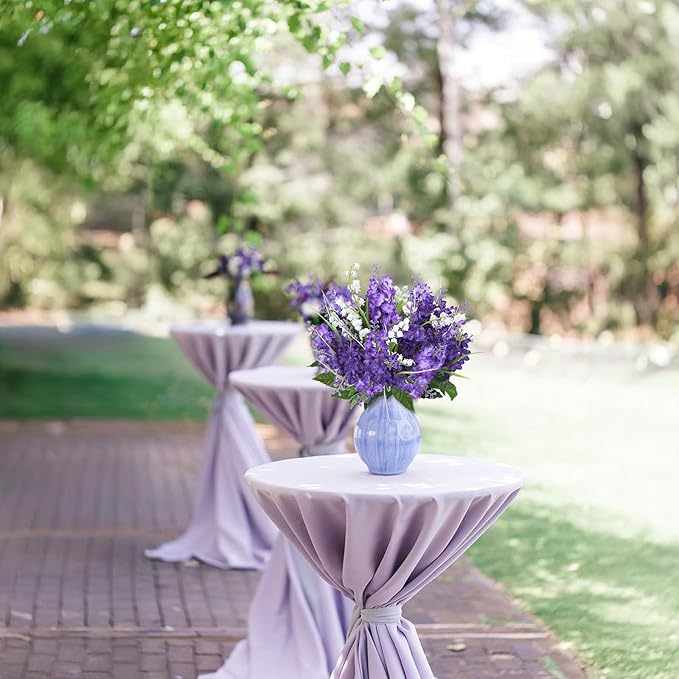 10Pcs Lilac Flowers Artificial Bouquet Fake Purple Flowers Faux Lilacs Mix Bush Artificial Purple Silk Flower Bulk Arrangements Summer for Table Centerpieces Home Kitchen Wedding Decorations
