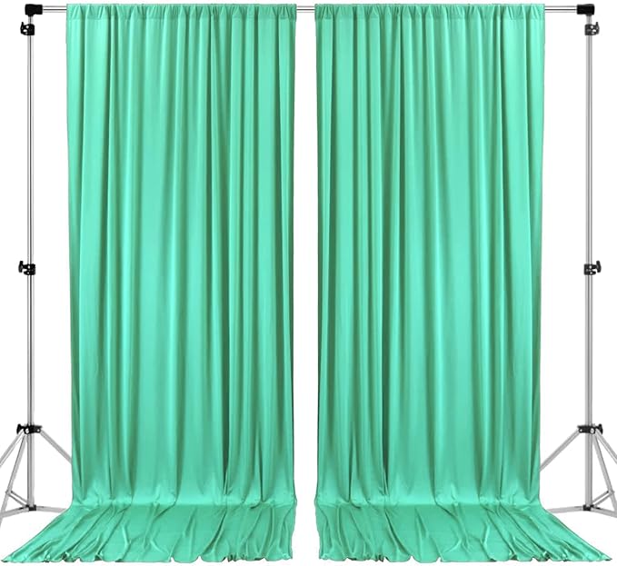 AK TRADING CO. 10 feet x 8 feet IFR Polyester Backdrop Drapes Curtains Panels with Rod Pockets - Wedding Ceremony Party Home Window Decorations - Tiffany