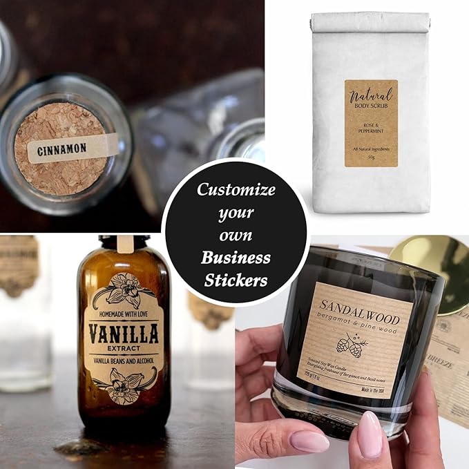 Custom Stickers for Business Logo,Personalised Logo Stickers for Small Business,Any Shape and Size Waterproof Label.Perfect for Branding, Packaging Stickers, Glossy Stickers. (Kraft Paper)