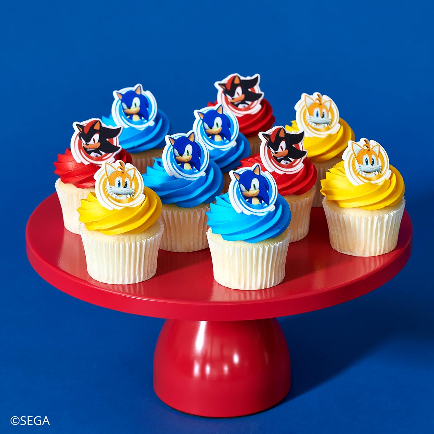 DecoPac Sonic the Hedgehog Rings, Cupcake Decorations Featuring Sonic, Tails, and Shadow - 24 Count (Pack of 2)