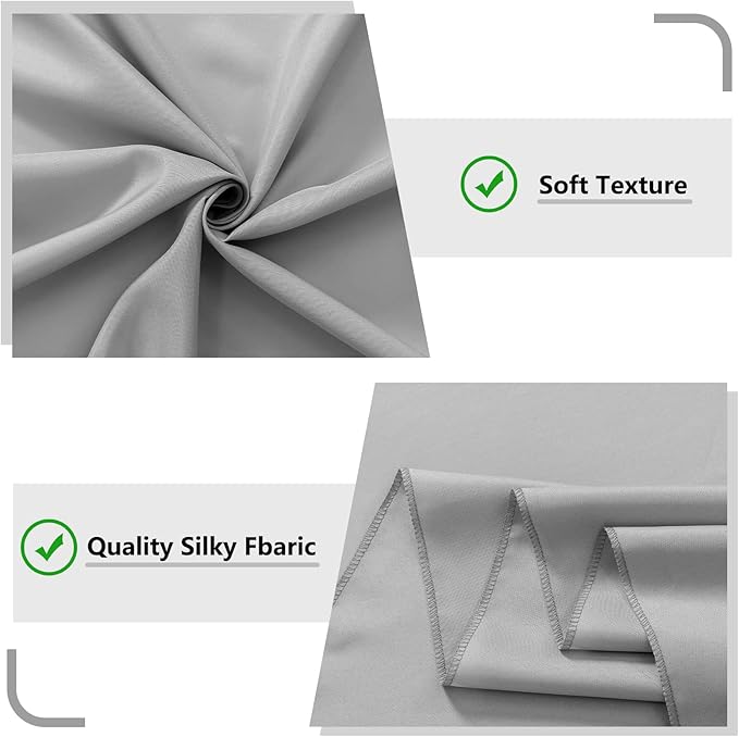 MYSKY HOME Light Grey Backdrop Curtains for Parties, Weddings, Stage - 5ft x 10ft, 2 Panels