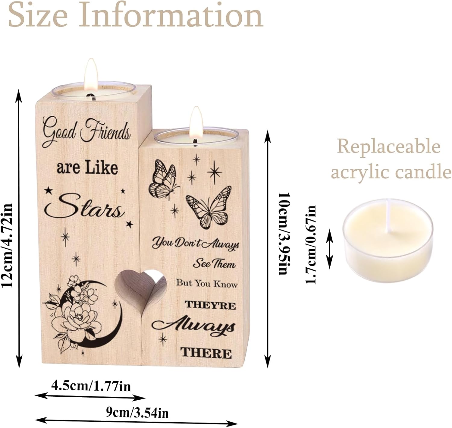 Friendship Gifts for Women, Gifts for Friends Best Friend Birthday Gifts Gifts for Women, Candlestick Creative Gifts