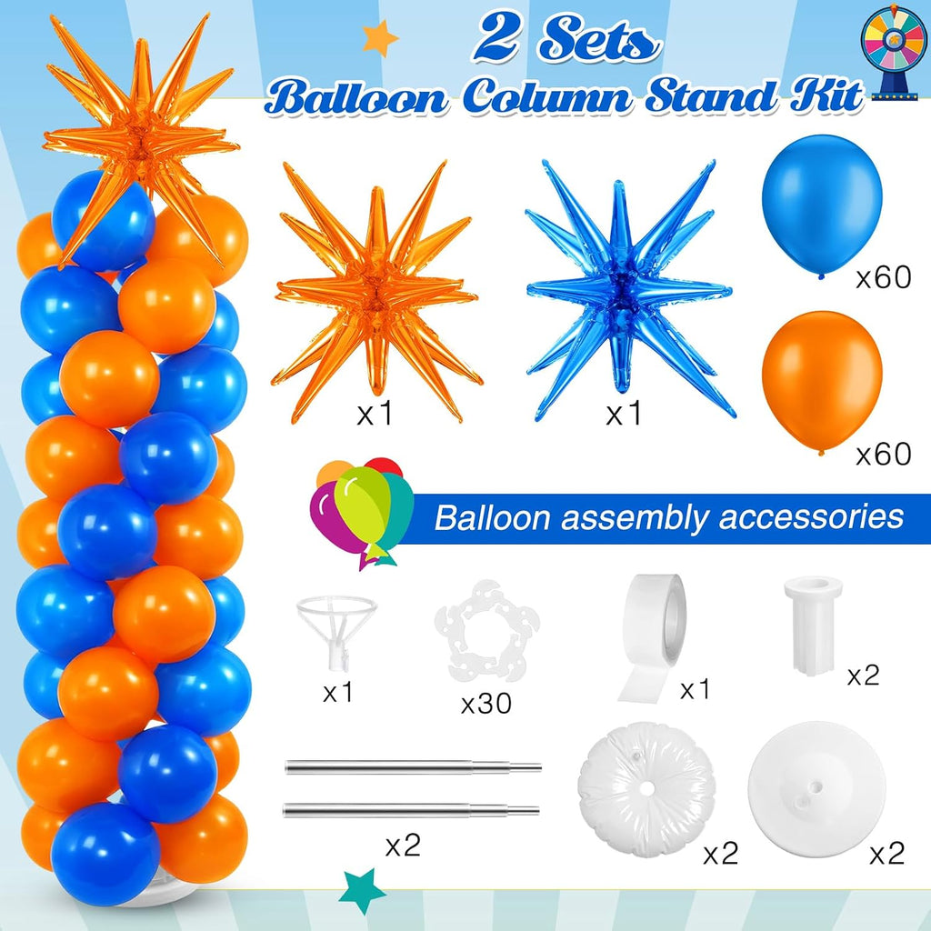 sosation 2 set blue orange party decor cartoon shown in use