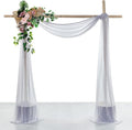 VDS Pack of 2 Panel (30 Inch X 50 Feet) Wedding Arch Draping Fabric Sheer Chiffon Fabric Drapery for Wedding Ceremony Reception Swag Backdrop Canopy Chuppah ARBO Altars Decoration (Cool Grey)