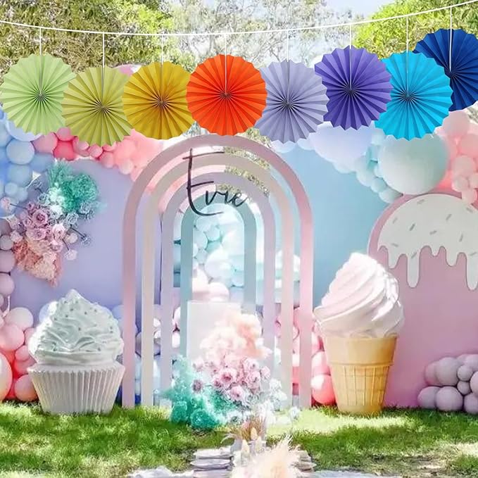 Green Hanging Paper Fans,12in,30 Color,DIY Set,Light Green,Military Theme,Birthday Occasion